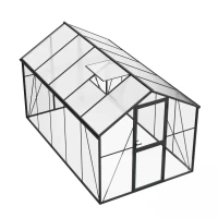 Drivhus Premium Black 382 cm – Glass/Polykarbonat