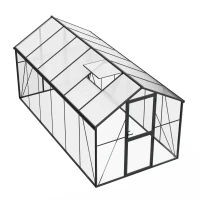 Drivhus Premium Black 457 cm – Glass/Polykarbonat